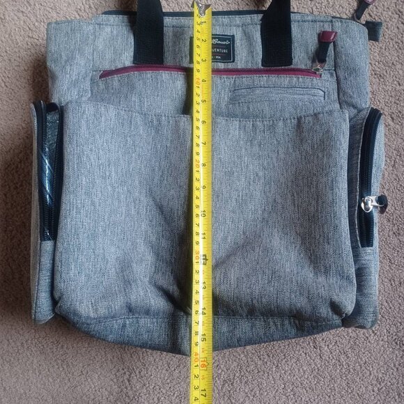 Eddie Bauer First Adventure Diaper Shoulder Bag Heather Grey Black‎ Accents - Picture 12 of 14